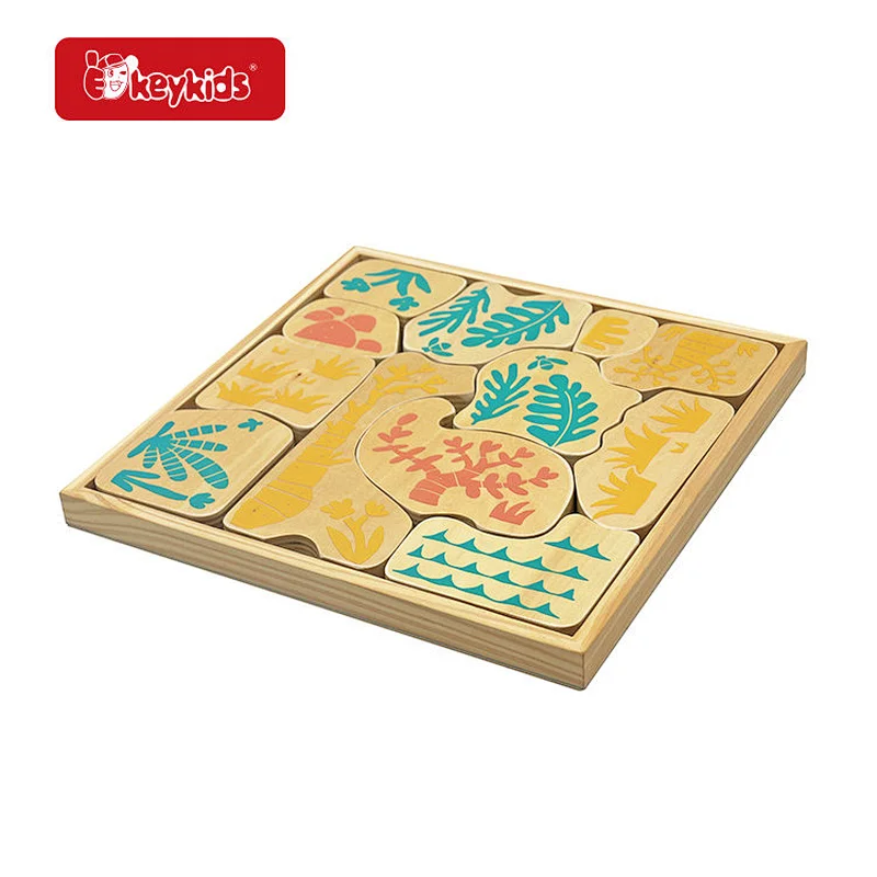 Montessori creative wooden animal matching puzzle for Preschoolers W14A391