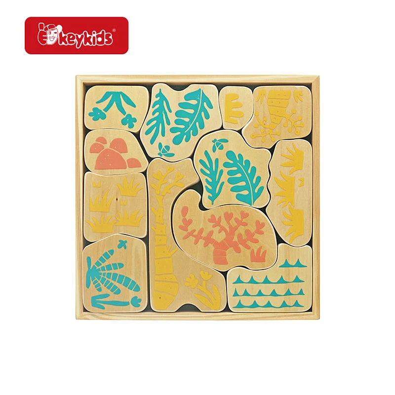 Montessori creative wooden animal matching puzzle for Preschoolers W14A391